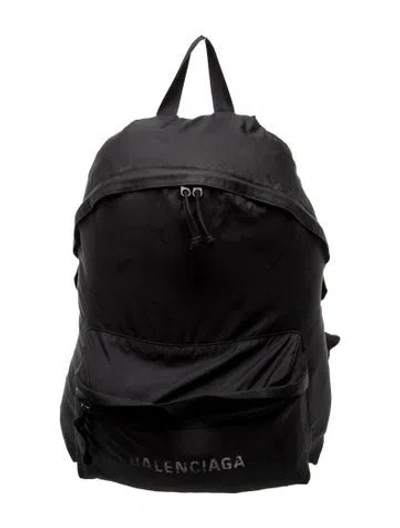 Pre-owned Balenciaga Nylon Backpack In Black