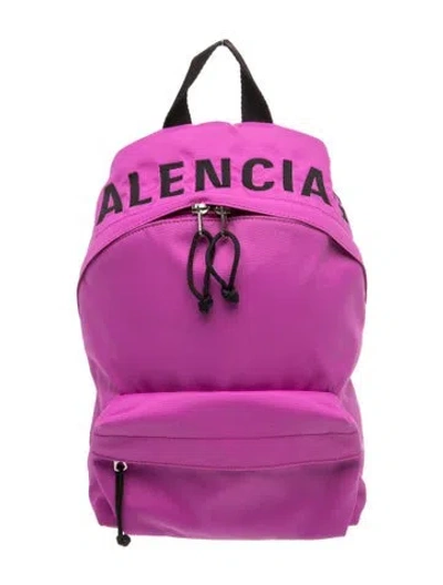 Pre-owned Balenciaga Nylon Backpack In Purple