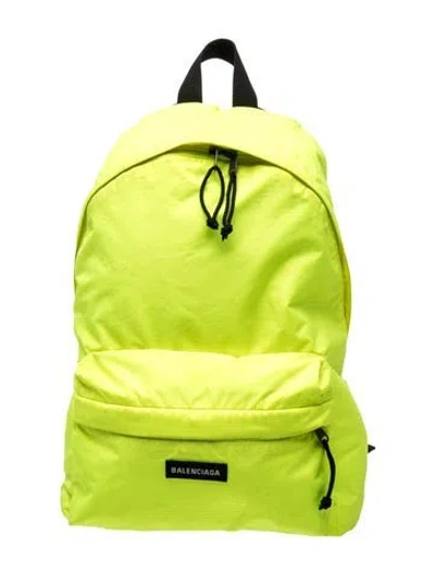 Pre-owned Balenciaga Nylon Backpack In Yellow
