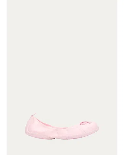 Balenciaga Nylon Ballerina Flats In Pink