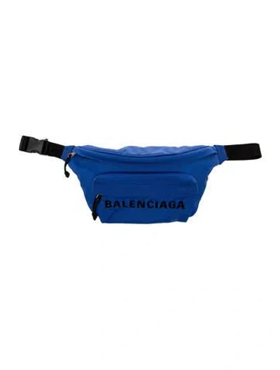 Pre-owned Balenciaga Nylon Belt Bag In Blue