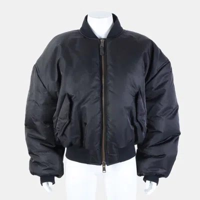 Pre-owned Balenciaga Nylon Black Bomber Jumper