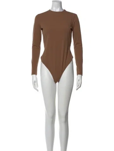 Pre-owned Balenciaga Nylon Crew Neck Bodysuit In Brown