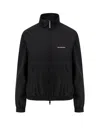 Balenciaga Black Bomber Jacket With Zip And Logo In Black