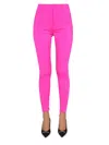 Balenciaga Nylon Leggings With Belt Loops For Women In Pink