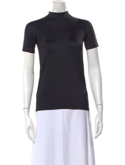 Pre-owned Balenciaga Nylon Mock Neck Top In Black
