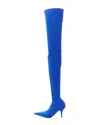 Balenciaga Nylon Pointed Toe Knife 110 Thigh-high Boots In Blue