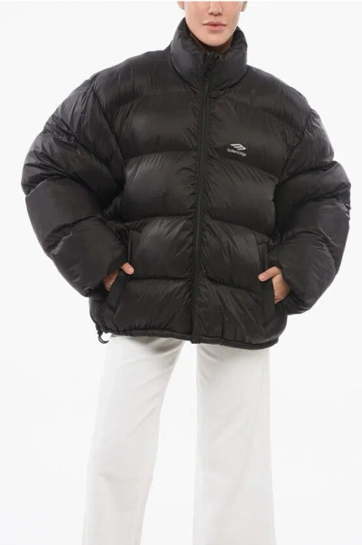 Balenciaga 3b Sports Icon Down Padded Jacket In Black