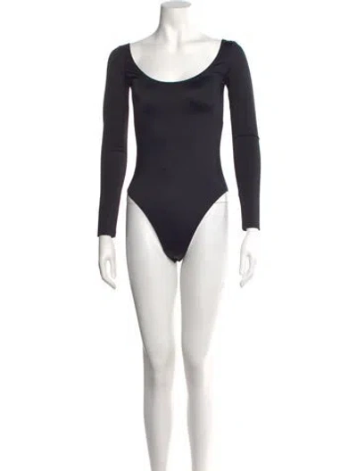 Pre-owned Balenciaga Nylon Scoop Neck Bodysuit W/ Tags In Blue