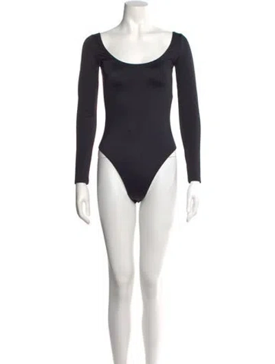 Pre-owned Balenciaga Nylon Scoop Neck Bodysuit W/ Tags In Blue