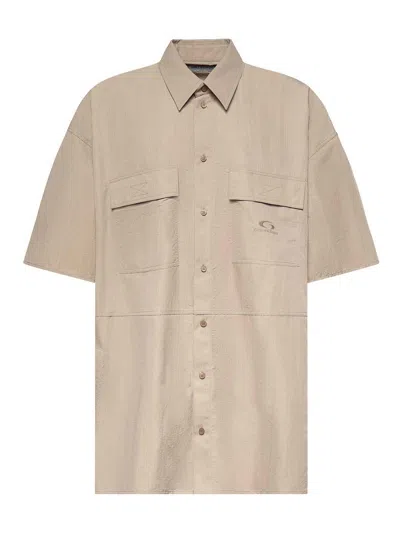 Balenciaga Nylon Shirt With Logo In Neutral