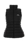 Balenciaga Sleeveless Quilted High Neck Jacket In Black