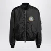 Balenciaga Men Bomber Jacket With Logo In Black