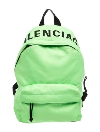 Pre-owned Balenciaga Nylon Wheel Backpack In Green