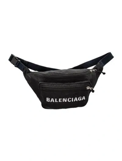 Pre-owned Balenciaga Nylon Wheel Belt Bag In Black