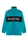 Balenciaga Windbreaker Logo Jacket In Turquoise