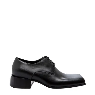 Pre-owned Balenciaga O1in1g1123 Work Derby Square Toe Boots In Black