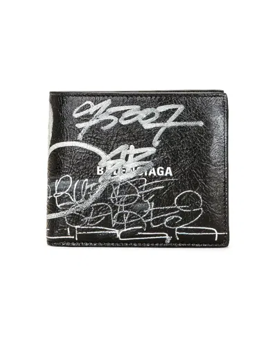 Pre-owned Balenciaga O1mt1gz0924 Size: / Os Cash Square Fold Wallet In Black