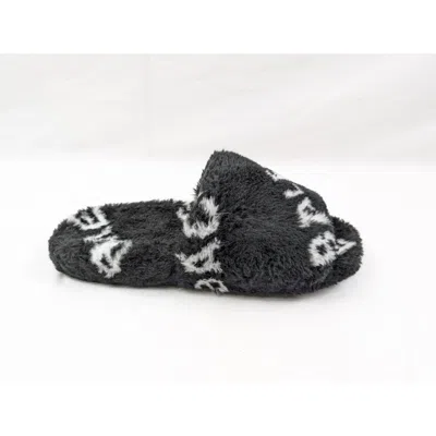 Pre-owned Balenciaga O1rshd1 Q:4 / Allover Logo Furry Slide In Multi