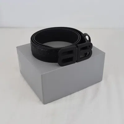 Pre-owned Balenciaga O1rshd1 Size: 90 / Leather Belt In Black