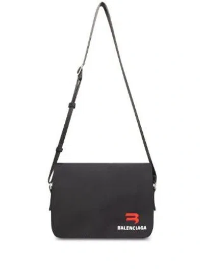 Pre-owned Balenciaga Oc11z0124 Size: Os Explorer Small Embroidered Messenger Bag In Black