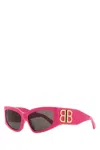 Balenciaga Fuchsia Acetate Bossy Cat Sunglasses In Pink