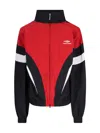 Balenciaga Off-shoulder Cotton Blend Track Jacket In Black  