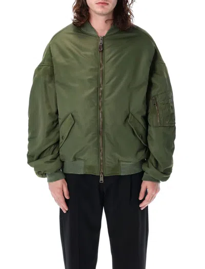 Balenciaga Off Shoulder Bomber In Green | ModeSens