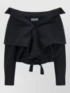 Balenciaga Off Shoulder Crop Shirt Long Sleeves In Blue