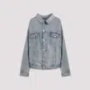 Balenciaga Off Shoulder Jacket In Blue