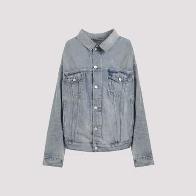 Balenciaga Off Shoulder Jacket In Blue