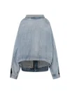 Balenciaga Off Shoulder Jacket In Blue