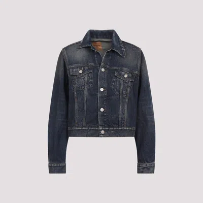 Balenciaga Off-shoulder Jacket In Blue