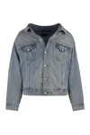 Balenciaga Shoulderless Jacket With Pockets And Vintage Style In Gray