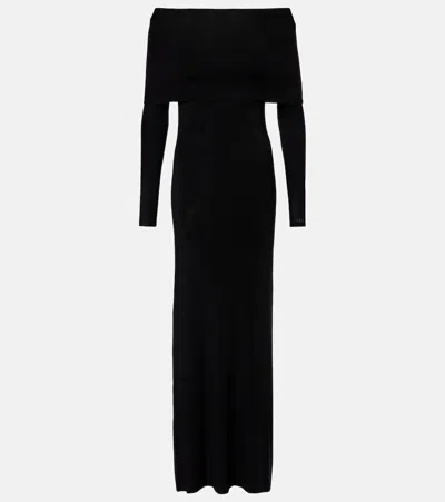 Balenciaga Off-shoulder Maxi Dress In Black
