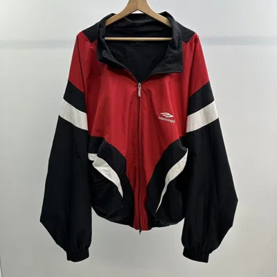 Pre-owned Balenciaga Off Shoulder Sports Icon Track Jacket In Black