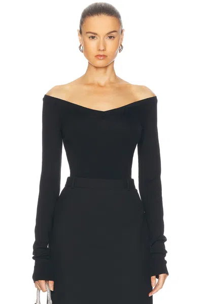 Balenciaga Off Shoulder Sweater In Black