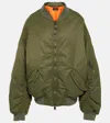 Balenciaga Off Shoulder Casual Jackets, Parka Green In Green