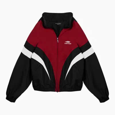 Balenciaga Off Shoulder Tracksuit 3b Sports Icon Black/red/white Jacket Women