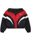 BALENCIAGA LIGHTWEIGHT BLACK RED AND WHITE TECHNICAL FABRIC JACKET FOR WOMEN