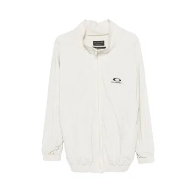 Pre-owned Balenciaga Off Shoulder Tracksuit Jacket 'dirty White' | Women's Size S