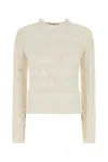 Balenciaga Off-white Allover Furry Fitted Sweater In Off White