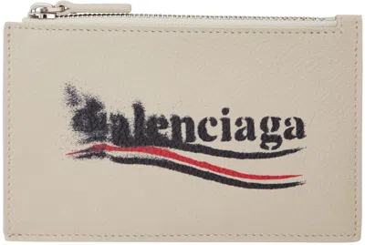 Balenciaga Off-white Cash Large Long Card Holder In 9224 Ecru