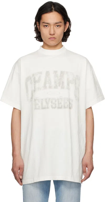 Balenciaga Off-white 'champs Élysées' T-shirt In 9016
