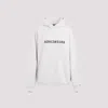 BALENCIAGA OFF WHITE COTTON LARGE FIT HOODIE