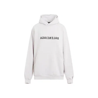 Balenciaga Off White Cotton Large Fit Hoodie