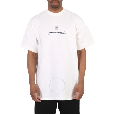 Balenciaga Off-white Pdf Logo Oversized Cotton T-shirt