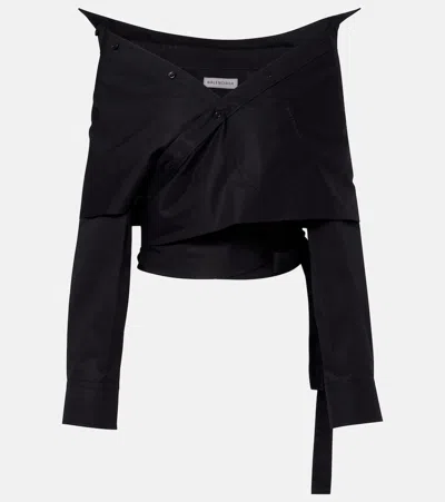 BALENCIAGA OFF-SHOULDER COTTON TOP
