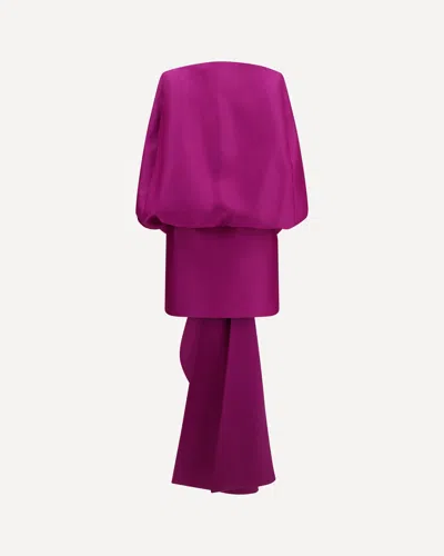 Balenciaga Off-shoulder Mini Dress In Purple