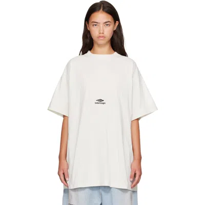 Balenciaga Off-white Ski Oversized T-shirt In 9054 Chalky White/bl